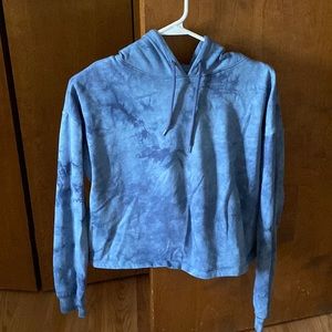 Blue Tye Dye Cropped Hoodie